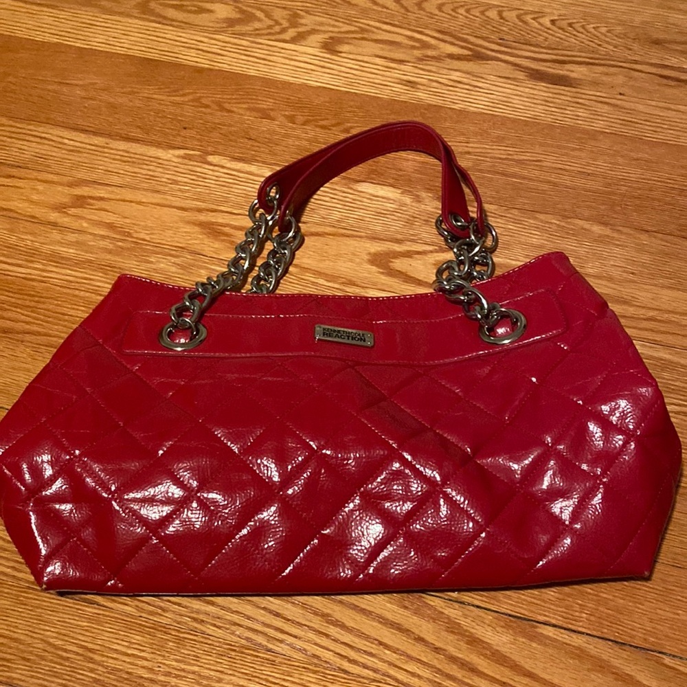 Red Kenneth Cole Reaction patent leather handbag